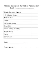 Preview for 2 page of VPI Classic Signature Manual