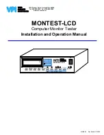 VPI MONTEST-LCD Installation And Operation Manual preview