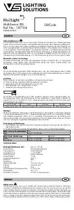 Preview for 1 page of VS LIGHTING SOLUTIONS Blu2Light MultiSensor XXL Quick Start Manual