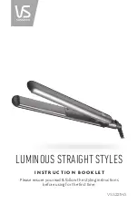 VS Sassoon LUMINOUS STRAIGHT STYLES VSS221HA Instruction Booklet preview