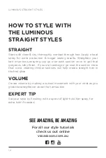 Предварительный просмотр 12 страницы VS Sassoon LUMINOUS STRAIGHT STYLES VSS221HA Instruction Booklet