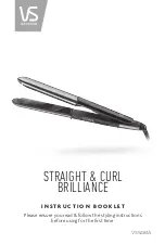 VS Sassoon STRAIGHT & CURL BRILLIANCE VSS481A Instruction Booklet preview