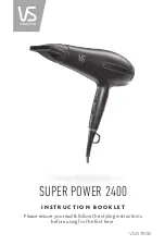 VS Sassoon SUPER POWER 2400 Instruction Booklet предпросмотр