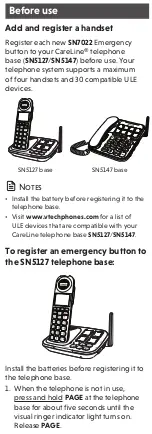 Preview for 6 page of VTech CareLine SN7022 User Manual