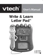 VTech Write & Learn Letter Pad User Manual предпросмотр