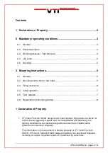 Preview for 2 page of VTI K85-13.0 Series Manual Of Instruction