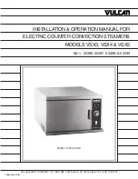 Preview for 1 page of Vulcan-Hart COUNTER CONVECTION STEAMERS 52396 Installation And Operation Manual