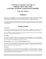 Preview for 2 page of Vulcan-Hart COUNTER CONVECTION STEAMERS 52396 Installation And Operation Manual