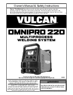 Vulcan-Hart OMNIPRO 220 Owner'S Manual & Safety Instructions preview