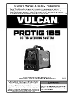 Preview for 1 page of Vulcan-Hart PROTIG 165 Owner'S Manual