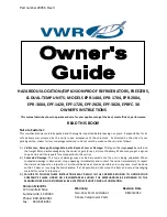 VWR EPF-1420 Owner'S Manual preview