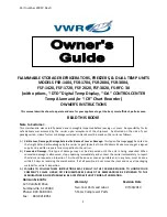 VWR FS-RFC-30 Owner'S Manual предпросмотр