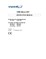 VWR Micro 1207 Instruction Manual preview