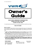 Preview for 1 page of VWR SCLP-2004 Owner'S Instructions Manual