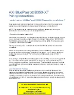 Предварительный просмотр 1 страницы VXI BlueParrott B350-XT Pairing Instructions