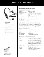 Preview for 1 page of VXI P41TR Technical Specifications