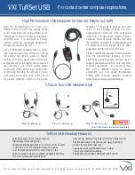 VXI TuffSet 10-USB Monaural Specification Sheet preview