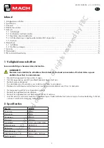 Preview for 2 page of Vynckier MW MACH 722313536 Manual