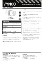 Preview for 1 page of Vynco VAF16 Installation Instructions