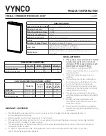 Vynco VMC34D Product Information preview