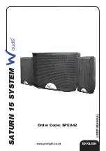 W Audio SATURN 15 SYSTEM User Manual предпросмотр