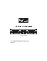 Preview for 1 page of W Audio ZENITH 3000 Operation Manual