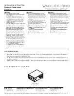 Preview for 1 page of WAC Lighting 9600-TRN-SS Installation Instruction