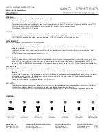 WAC Lighting Responsible Lighting Axis Installation Instruction предпросмотр