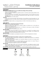 Preview for 1 page of WAC Lighting WS-W2505 Installation Instructions