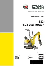 Wacker Neuson 803 dual power Operator'S Manual preview