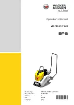 Wacker Neuson BPS1030 Operator'S Manual preview