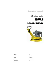 Wacker Neuson BPU 4045 Operator'S Manual preview