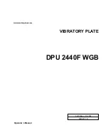 Preview for 1 page of Wacker Neuson DPU 2440F WGB Operator'S Manual