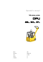 Wacker Neuson DPU 25 Series Operator'S Manual preview