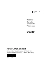 Wacker Neuson DS720 Operator'S Manual / Parts Book preview