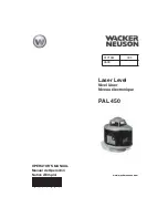 Preview for 1 page of Wacker Neuson PAL450 Operator'S Manual