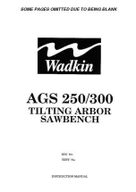 Wadkin AGS 250 Instruction Manual preview