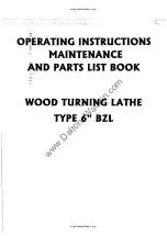 Wadkin BZL Operating Instructions Manual preview