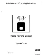 Waeco RC-100 Installation And Operating Instructions Manual preview