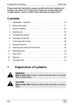 Предварительный просмотр 20 страницы Waeco SinePower MSI212 Installation And Operating Manual