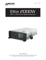 Предварительный просмотр 1 страницы Wagan Elite 2000W User Manual