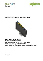 Предварительный просмотр 1 страницы WAGO 2AO 0/4-20mA/ 6-18V DC/ 16Bit /XTR Manual