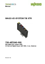 Preview for 1 page of WAGO 2DI 220V DC 3.0ms XTR Manual