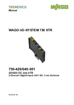 Preview for 1 page of WAGO 2DI 60V DC 3ms XTR Manual