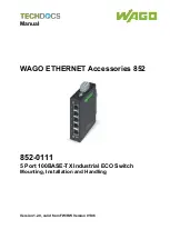 WAGO ETHERNET Accessories 852 852-0111 Mounting, Installation And Handling Manual preview