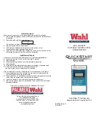 Wahl 2500M Quick Start Manual preview