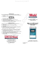 Wahl HEAT-PROBER 2500/1370 Quick Start Manual preview