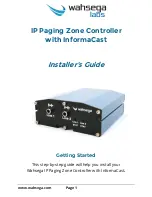 Wahsega Labs WL-ZN-CTR-1CH-INF Installer'S Manual предпросмотр