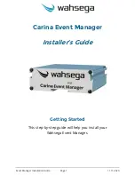 Wahsega Carina Event Manager Installer'S Manual предпросмотр