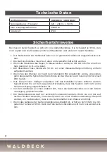 Preview for 2 page of Waldbeck 10030621 Quick Start Manual